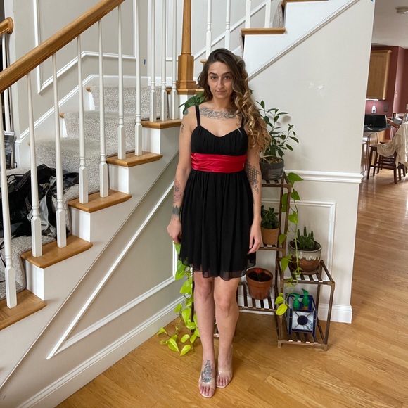 Trixxi Clothing Company Little Black Dress with Red Cache and Bow. - Picture 2 of 9